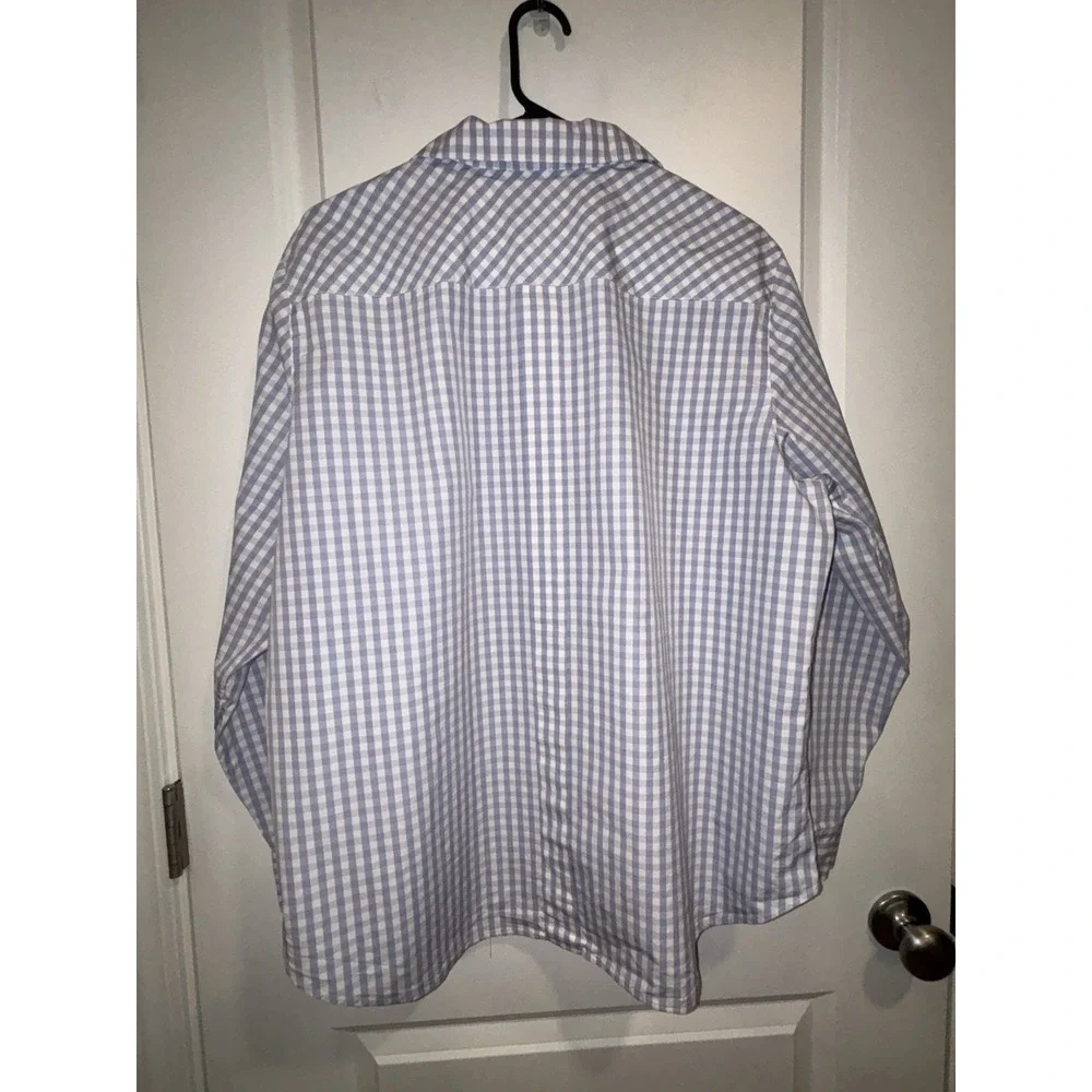 LAFAYETTE 148 GINGHAM COTTON POPLIN NOTCHED SHAWL COLLAR SHIRT 2XL $359 EUC - Picture 10 of 13